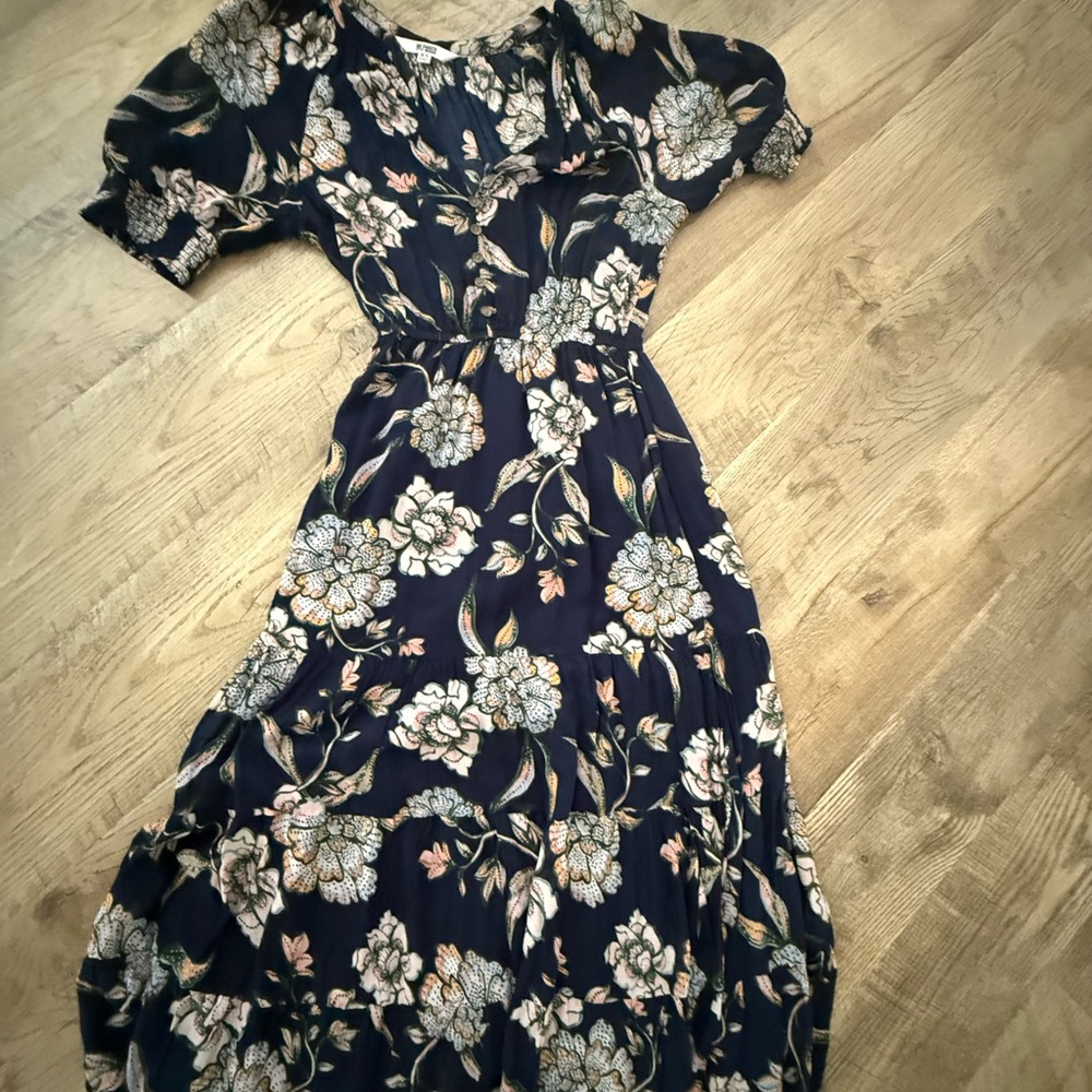 BB Dakota Navy Floral Maxi Dress